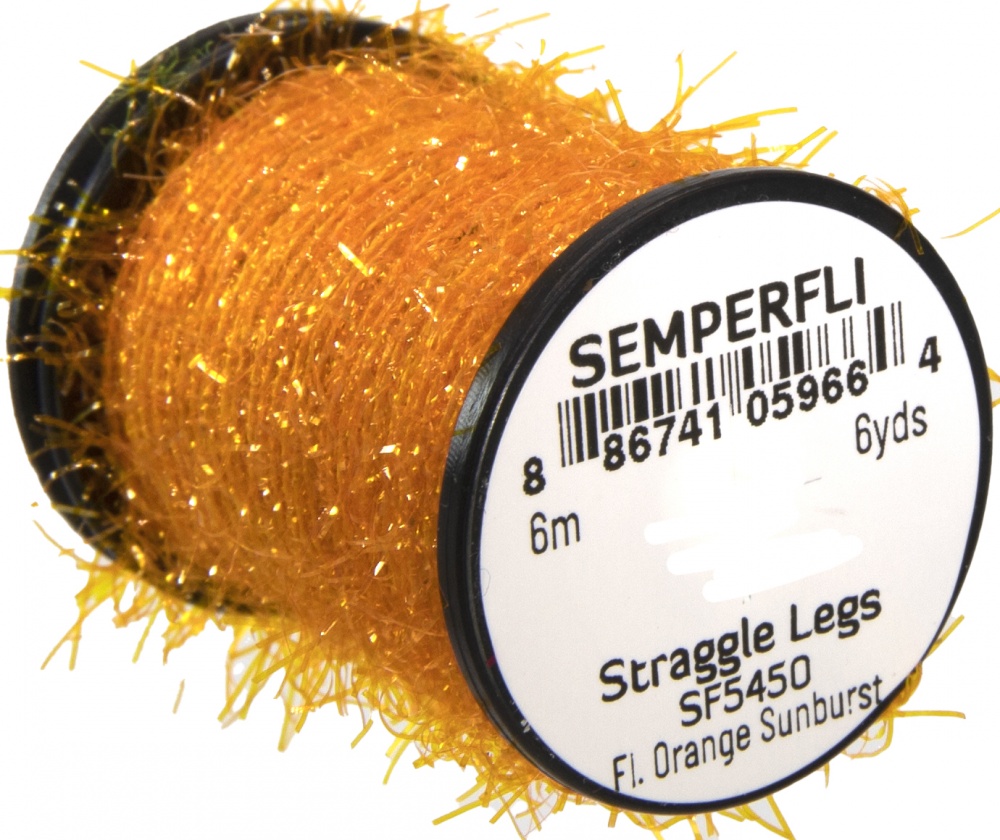 Semperfli Straggle Legs Sf5450 Fluorescent Orange Sunburst Fly Tying Materials (Product Length 6.56 Yds / 6m)